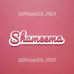shameema in Red Scribble style - 3D name wallpaper