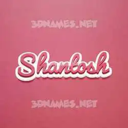shantosh in Red Scribble style - 3D name wallpaper