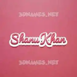 shanu khan in Red Scribble style - 3D name wallpaper