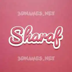 sharaf in Red Scribble style - 3D name wallpaper
