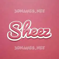 sheez in Red Scribble style - 3D name wallpaper