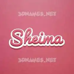 sheima in Red Scribble style - 3D name wallpaper