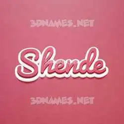 shende in Red Scribble style - 3D name wallpaper