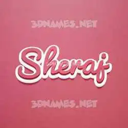 sheraj in Red Scribble style - 3D name wallpaper