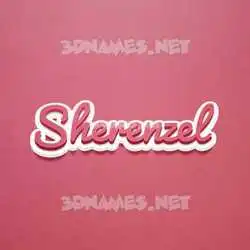sherenzel in Red Scribble style - 3D name wallpaper