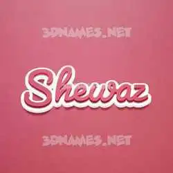 shewaz in Red Scribble style - 3D name wallpaper