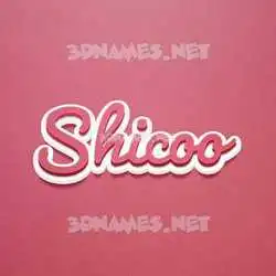 shicoo in Red Scribble style - 3D name wallpaper