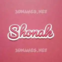 shonak in Red Scribble style - 3D name wallpaper