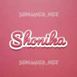 shonika in Red Scribble style - 3D name wallpaper