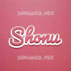 shonu in Red Scribble style - 3D name wallpaper