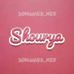 shourya in Red Scribble style - 3D name wallpaper