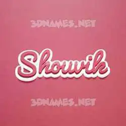shouvik in Red Scribble style - 3D name wallpaper