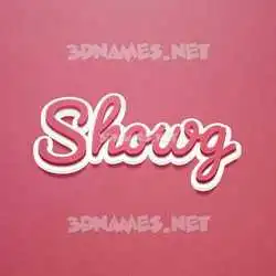 showg in Red Scribble style - 3D name wallpaper
