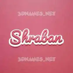 shraban in Red Scribble style - 3D name wallpaper