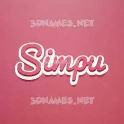 simpu in Red Scribble style - 3D name wallpaper