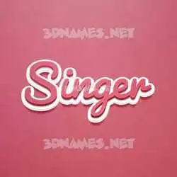 singer in Red Scribble style - 3D name wallpaper