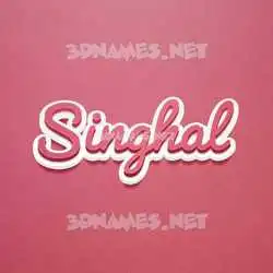 singhal in Red Scribble style - 3D name wallpaper