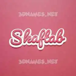 skaftab in Red Scribble style - 3D name wallpaper