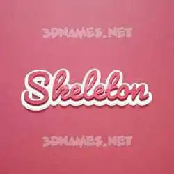 skeleton in Red Scribble style - 3D name wallpaper