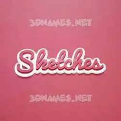 sketches in Red Scribble style - 3D name wallpaper