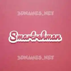 smartrehman in Red Scribble style - 3D name wallpaper