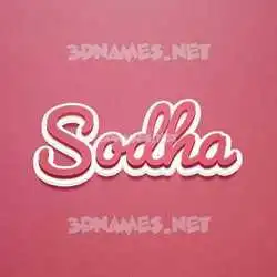 sodha in Red Scribble style - 3D name wallpaper