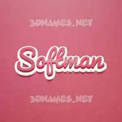 softman in Red Scribble style - 3D name wallpaper