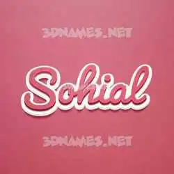 sohial in Red Scribble style - 3D name wallpaper