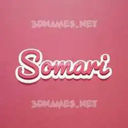 somari in Red Scribble style - 3D name wallpaper