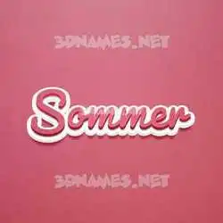 sommer in Red Scribble style - 3D name wallpaper