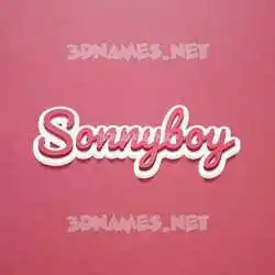 sonnyboy in Red Scribble style - 3D name wallpaper
