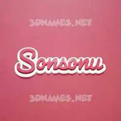 sonsonu in Red Scribble style - 3D name wallpaper