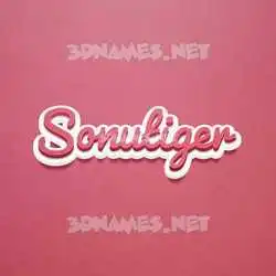 sonutiger in Red Scribble style - 3D name wallpaper