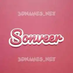 sonveer in Red Scribble style - 3D name wallpaper