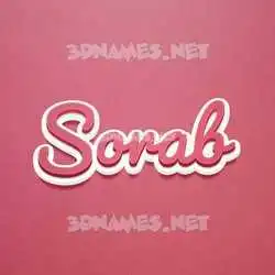 sorab in Red Scribble style - 3D name wallpaper