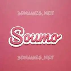 soumo in Red Scribble style - 3D name wallpaper