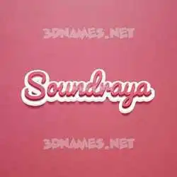 soundraya in Red Scribble style - 3D name wallpaper