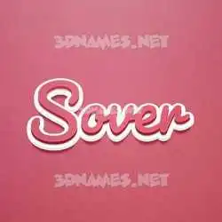 sover in Red Scribble style - 3D name wallpaper
