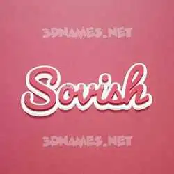 sovish in Red Scribble style - 3D name wallpaper