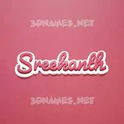 sreekanth in Red Scribble style - 3D name wallpaper