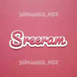 sreeram in Red Scribble style - 3D name wallpaper