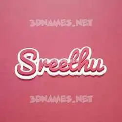 sreethu in Red Scribble style - 3D name wallpaper