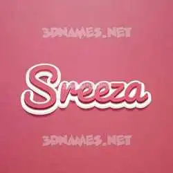 sreeza in Red Scribble style - 3D name wallpaper