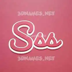 sss in Red Scribble style - 3D name wallpaper