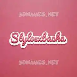 stylozxbacha in Red Scribble style - 3D name wallpaper