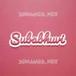 subabhuvi in Red Scribble style - 3D name wallpaper