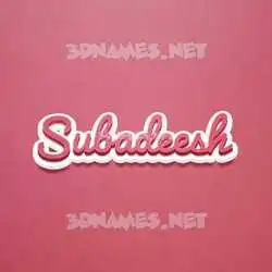 subadeesh in Red Scribble style - 3D name wallpaper