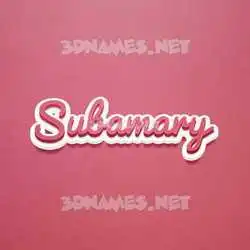 subamary in Red Scribble style - 3D name wallpaper