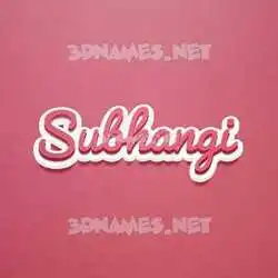 subhangi in Red Scribble style - 3D name wallpaper