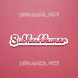 subhashkumar in Red Scribble style - 3D name wallpaper